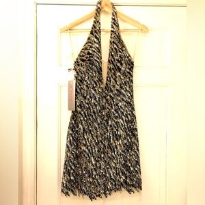 Jovani Sequin Halter Mini Dress